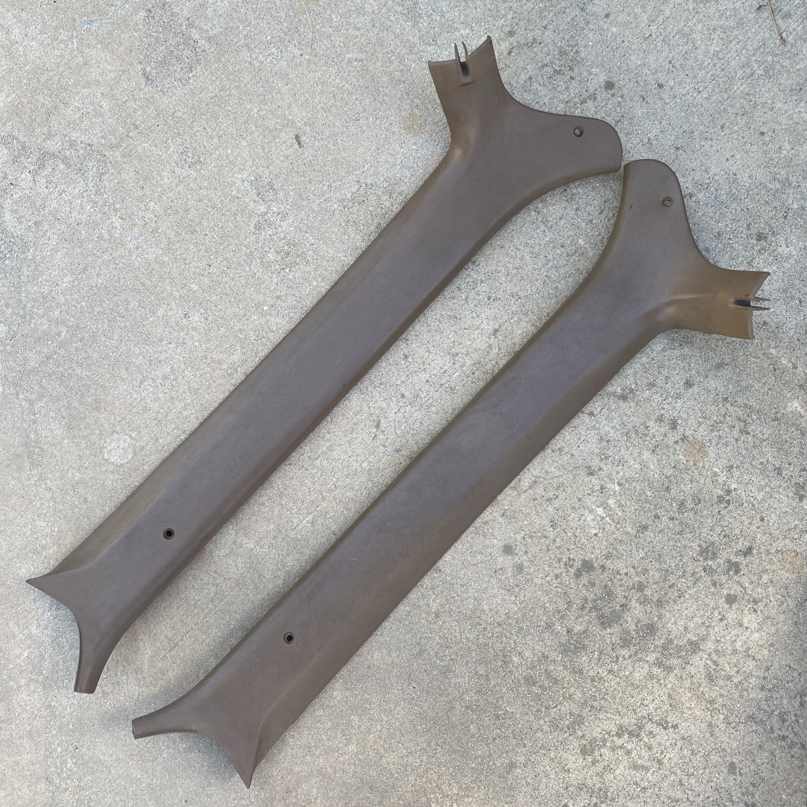 OEM 1987-1991 Ford F150 F250 F350 Bronco Brown A Pillar Trim Panels PAIR L+R #3