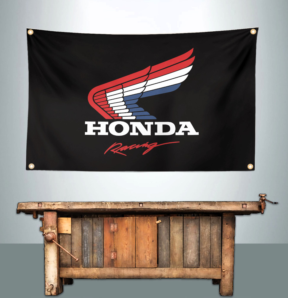 HONDA RACING 3' X 5' BANNER FLAG MOTORCYCLE HONDA RACING 3' X 5' BANNER FLAG MOTORCYCLE