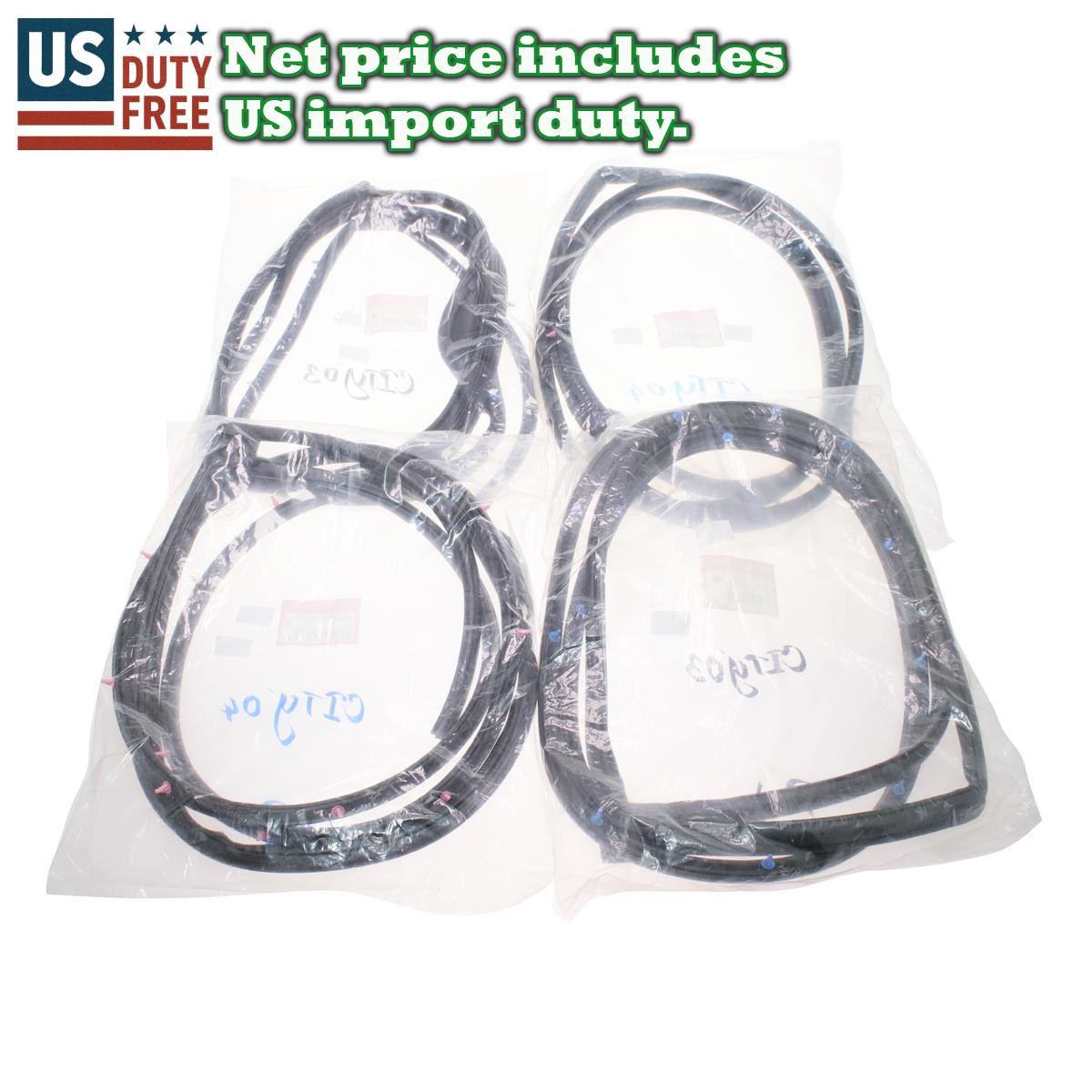 Fit Honda Fit Aria City 4-Door GE1 GD8 CD6 CD8 03-08 Door Weatherstrip Set 4 Pcs Fit Honda Fit Aria City 4-Door GE1 GD8 CD6 CD8 03-08 Door Weatherstrip Set 4 Pcs