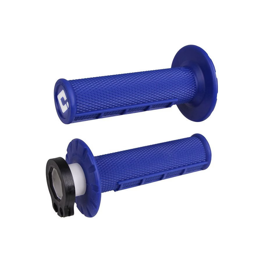 ODI Half Waffle V2 MX Lock-On Grips - 2 & 4-Stroke - Blue H36HWU