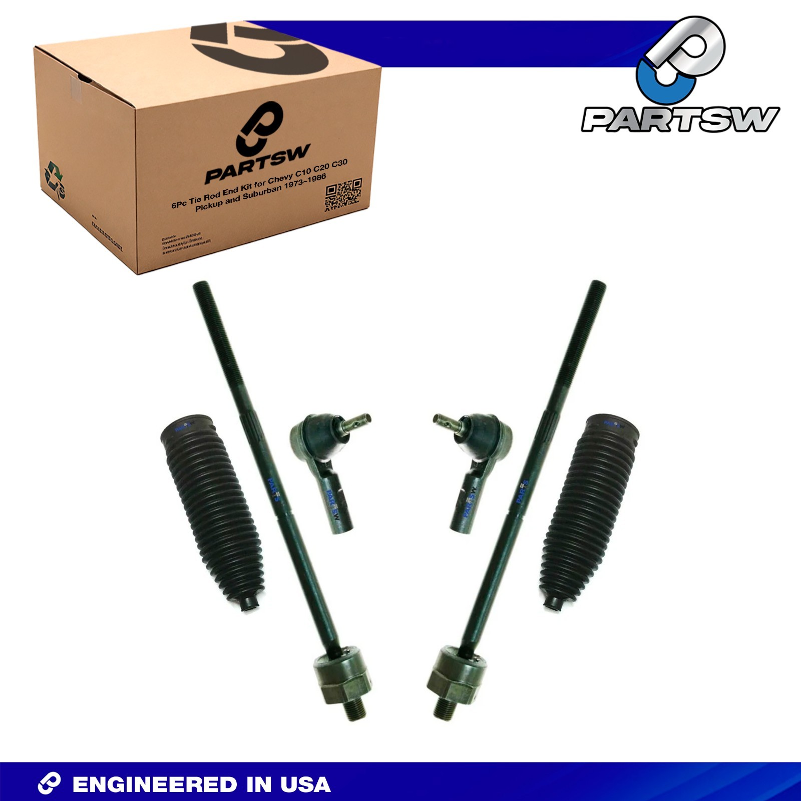 PartsW 4Pc Front Tie Rod Kit for Ford Mustang 2005-2014