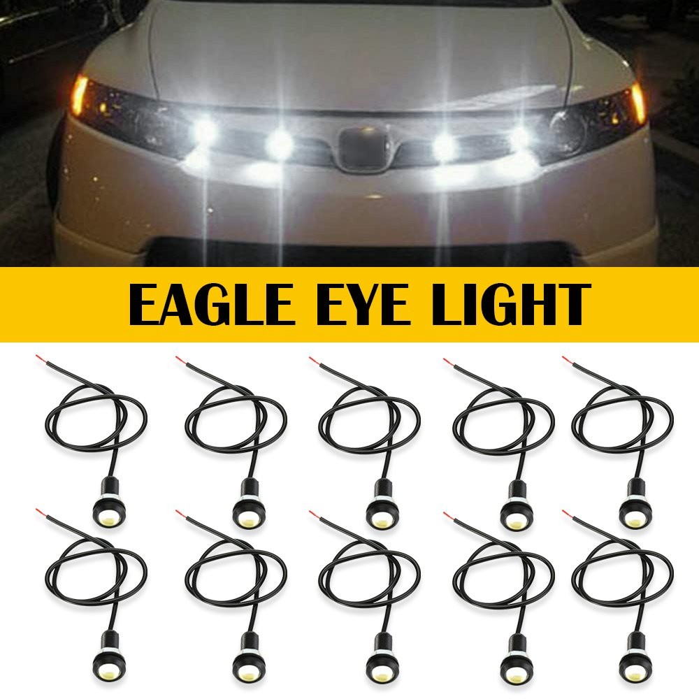 10PCS 18mm LED DRL Daytime Running Tail Backup Side Marker White Light IP67 12V