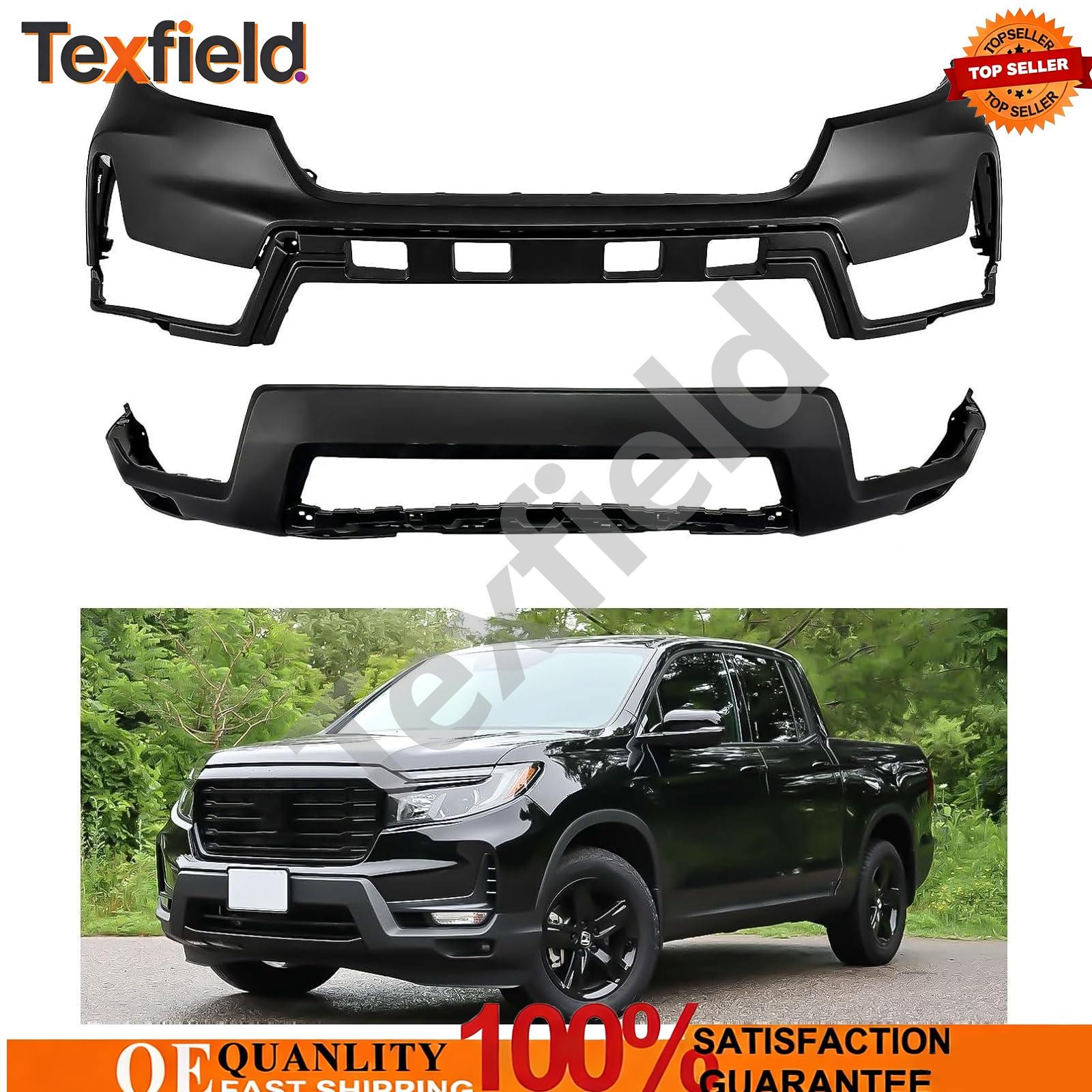 Fit 2021-2023 Honda Ridgeline / Passport Bumper Cover Front Upper Lower