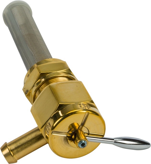HardDrive Hex Petcock 22mm Left Side Outlet Brass