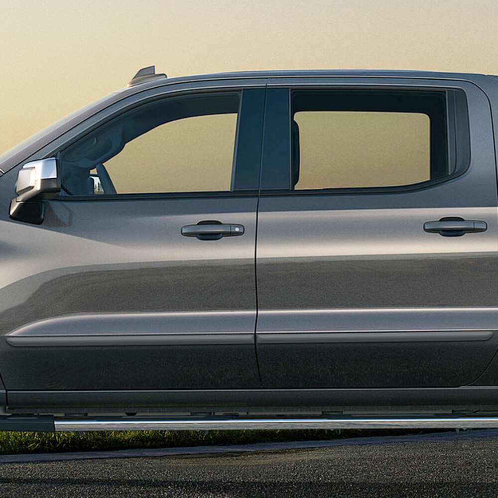 For: Chevy Silverado Crew Cab 2019-2026 Painted Body Side Moldings #FE-SIL19-CC For: Chevy Silverado Crew Cab 2019-2026 Painted Body Side Moldings #FE-SIL19-CC