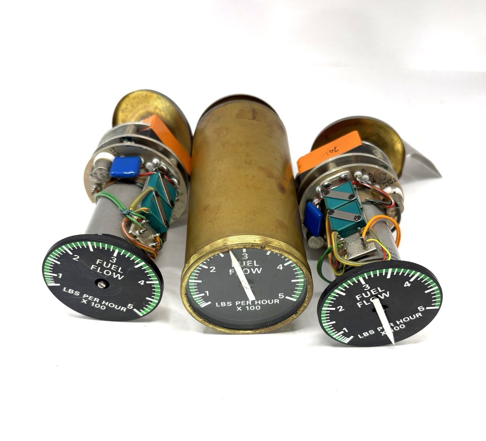 LOT OF 3 Vintage Bendix Autosyn Aircraft Fuel Flow Indicator Gauges Untested