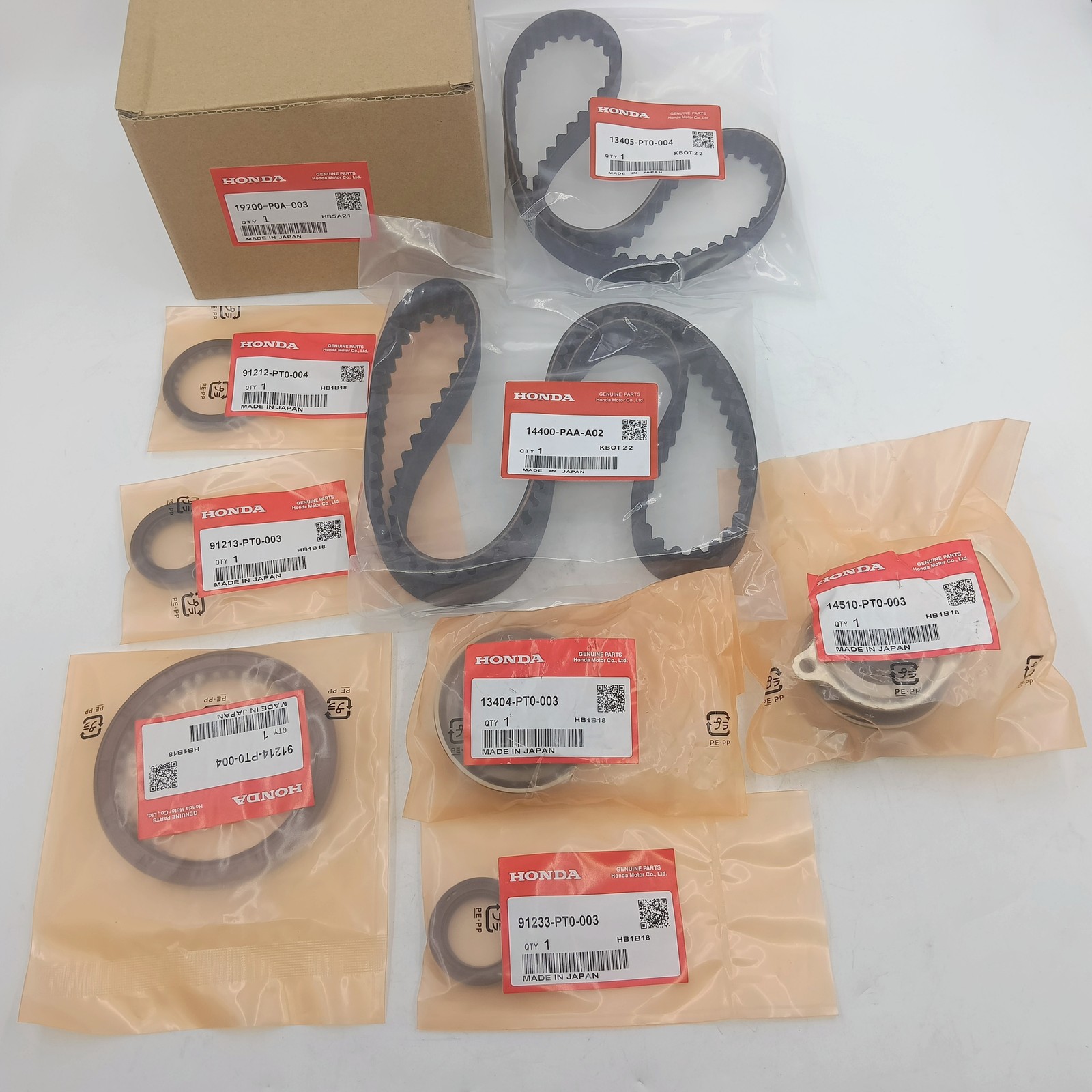 OEM Timing Belt & Water Pump Kit for 1990-97 Honda Accord Odyssey Prelude 2.2L
