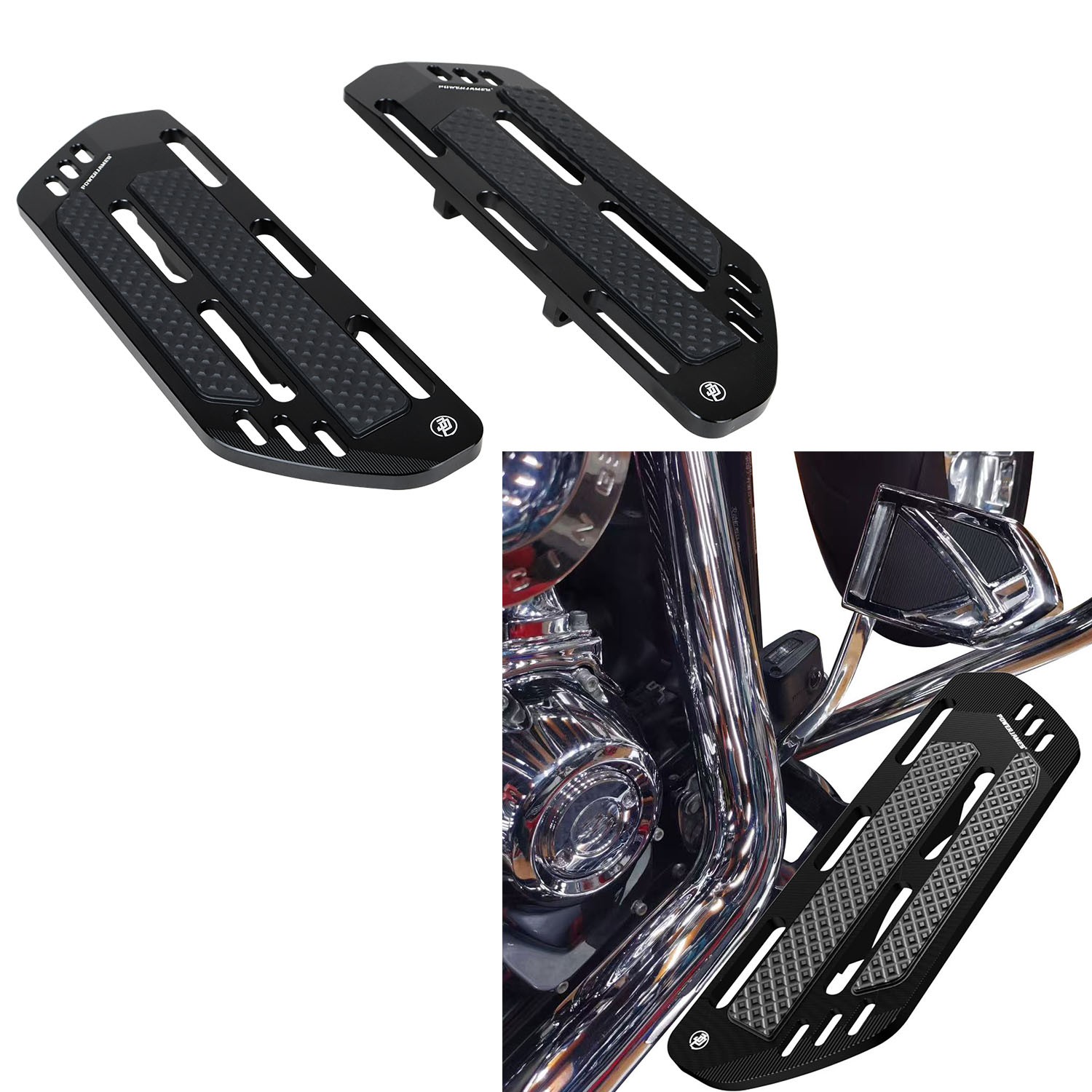Black Rider Big Foot Floorboards for Harley 18-25 Softail Fat Boy FLHC FLSL FLDE