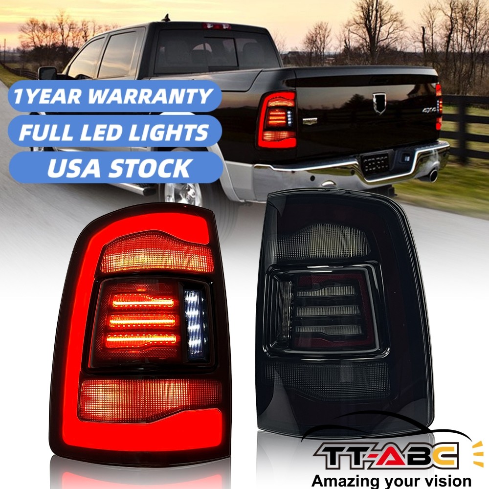 Smoke Full LED Tail Lights Lamps For RAM 1500 2009-2018/2013-2018 RAM 2500 3500