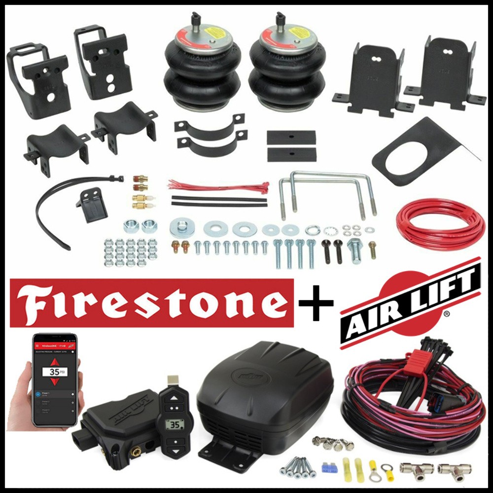 Firestone Rear Air Spring Bags / Air Lift Compressor Kit 99-10 Ford F250 F350