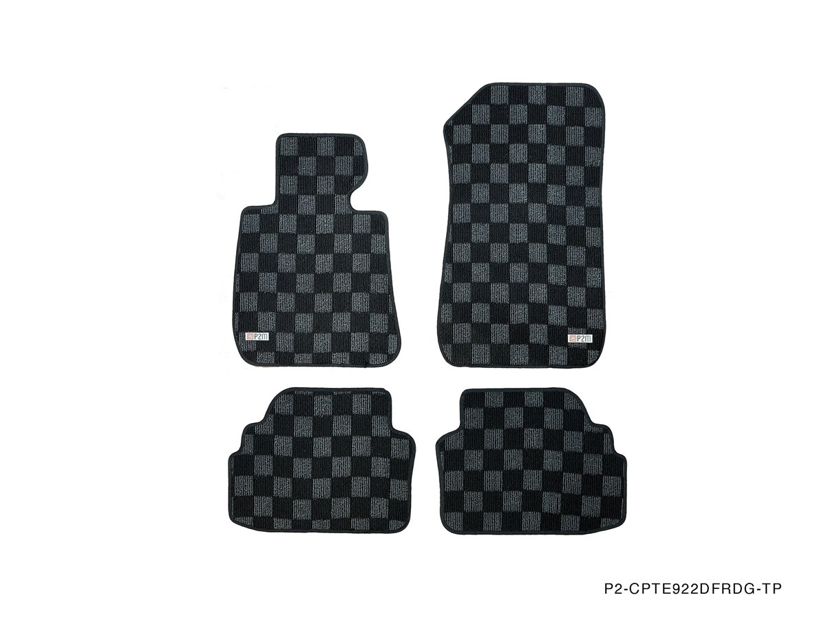 P2M Race Floor Mats Dark Grey Front & Rear for BMW 3-Series E90 E92 Coupe Sedan