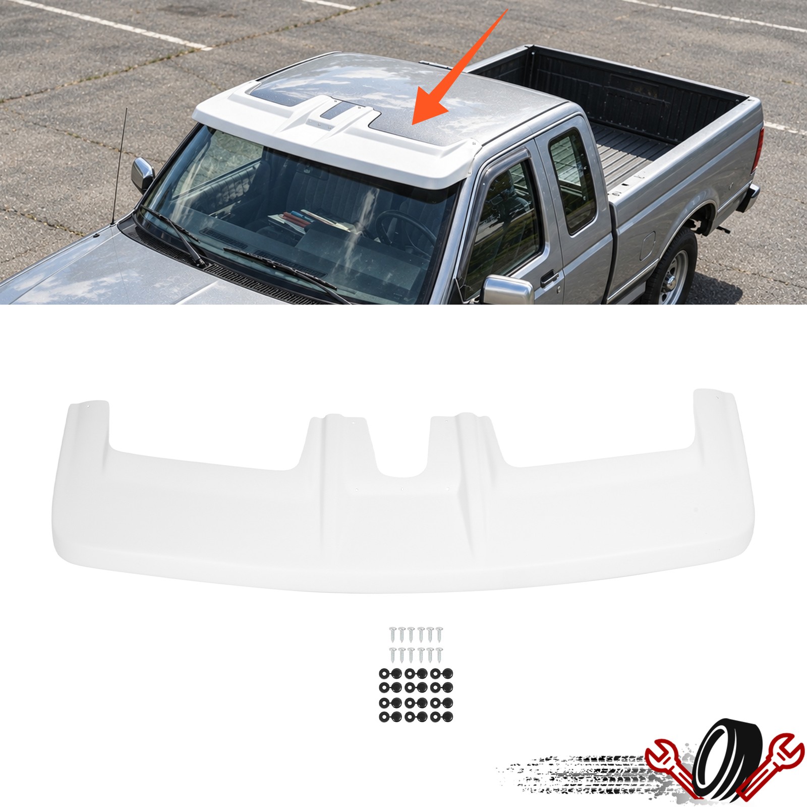 Front Windshield Roof Sun Visor For 1980-1996 Ford F150 F250 F350 White