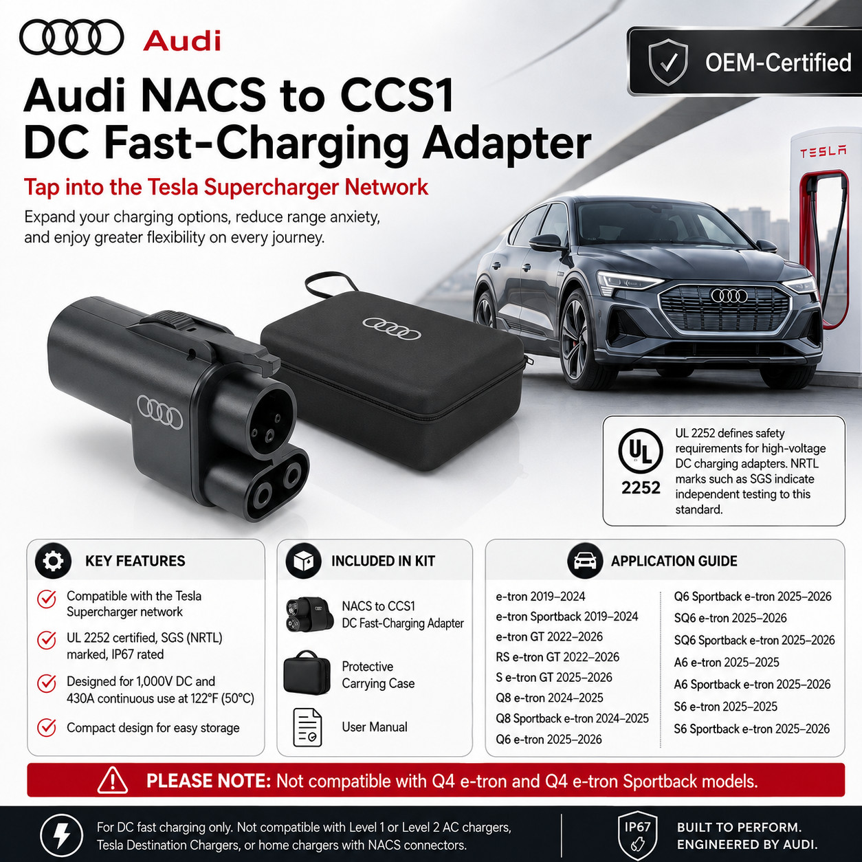 Audi NACS DC Charge Adapter - 8B3054411