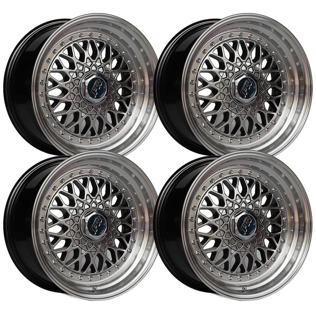 (Set-4) IPW W881 16x7.5 4x100 Hyper Black 15mm Wheels Rims 16 Inch