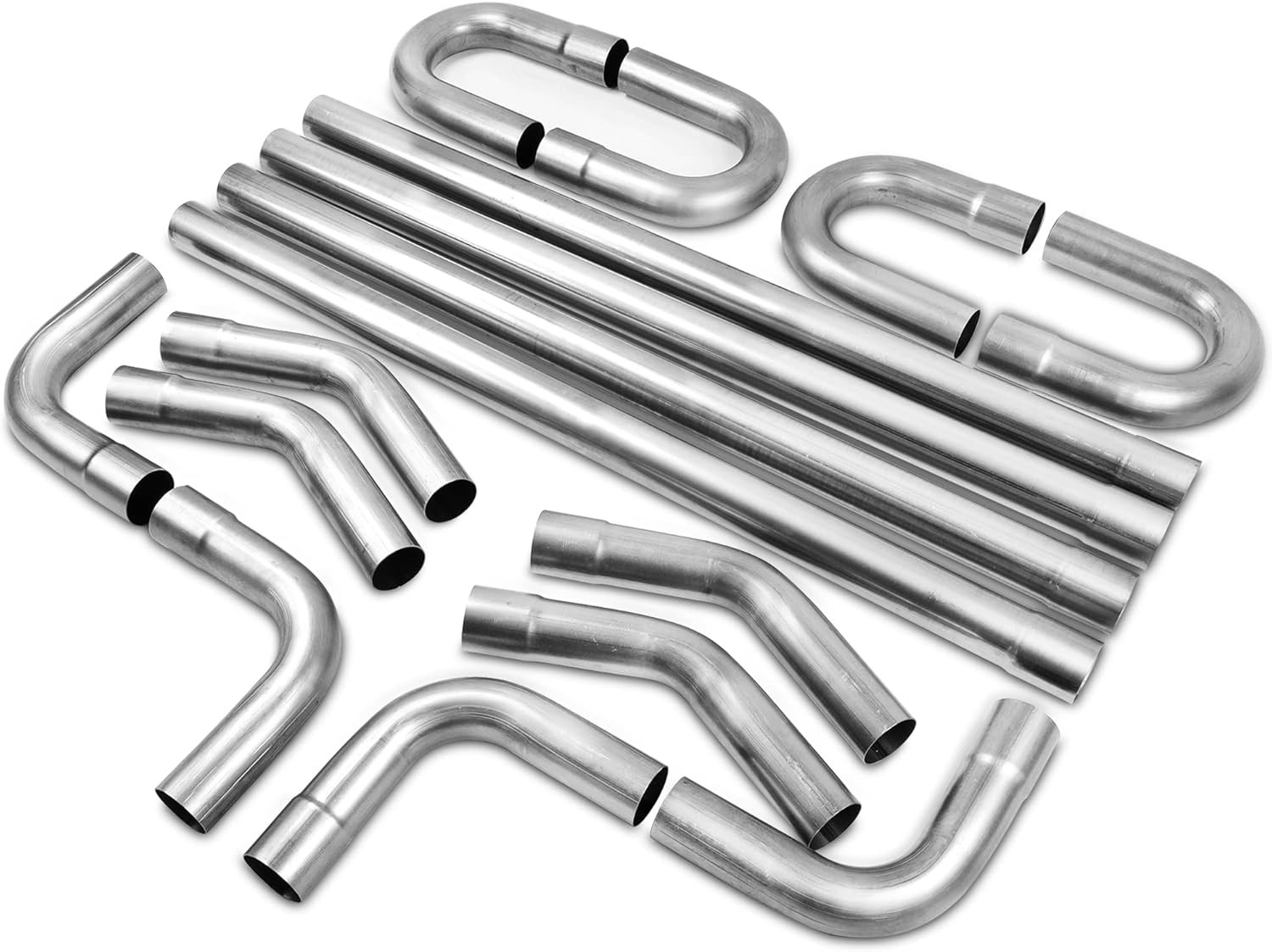 2.5'' Custom Exhaust Kit Universal Mild Steel Tubing 16 Gauge 2.5'', Silver 2.5'' Custom Exhaust Kit Universal Mild Steel Tubing 16 Gauge 2.5'', Silver