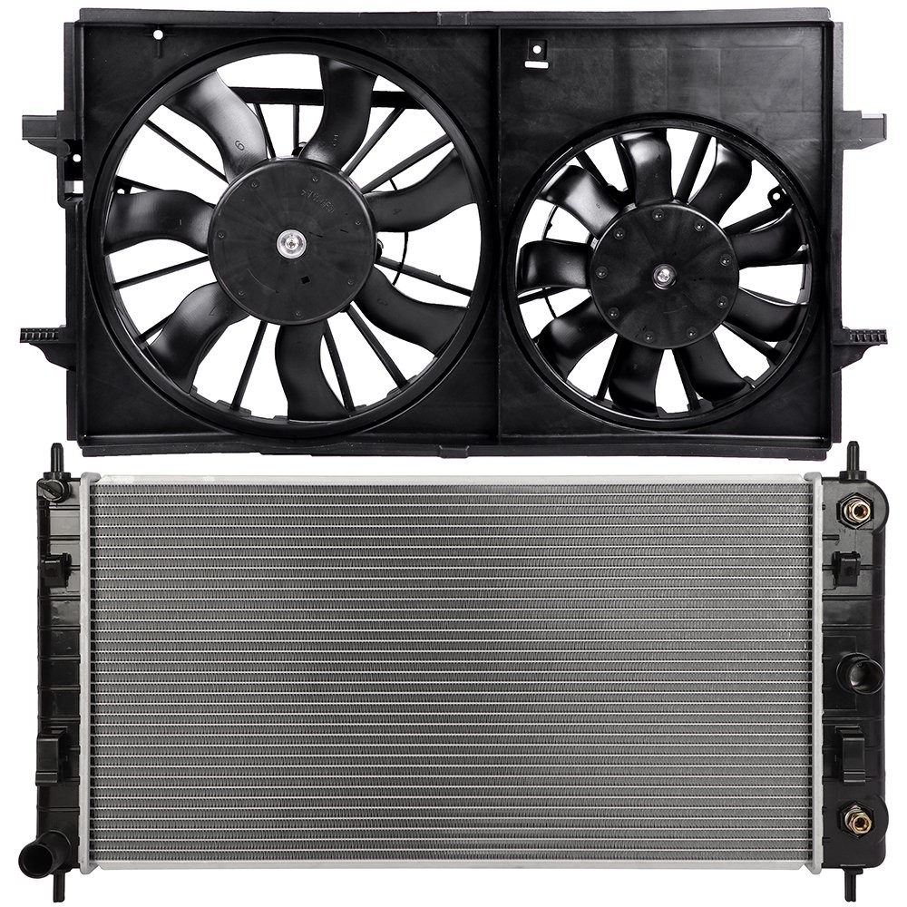 1x Radiator + 1x Cooling Fan For 2008-2012 Chevrolet Malibu 2006-2010 Pontiac G6