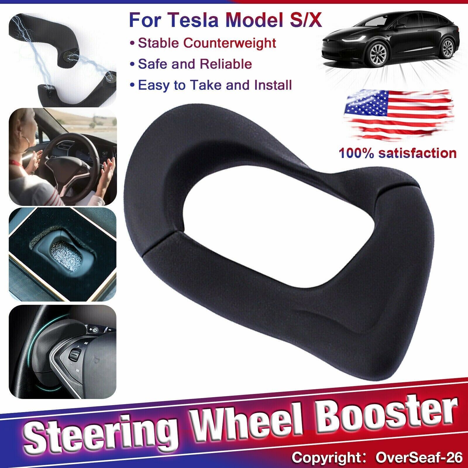 For Tesla Model S/X Steering Wheel Booster Weight Autopilot Counterweight Ring