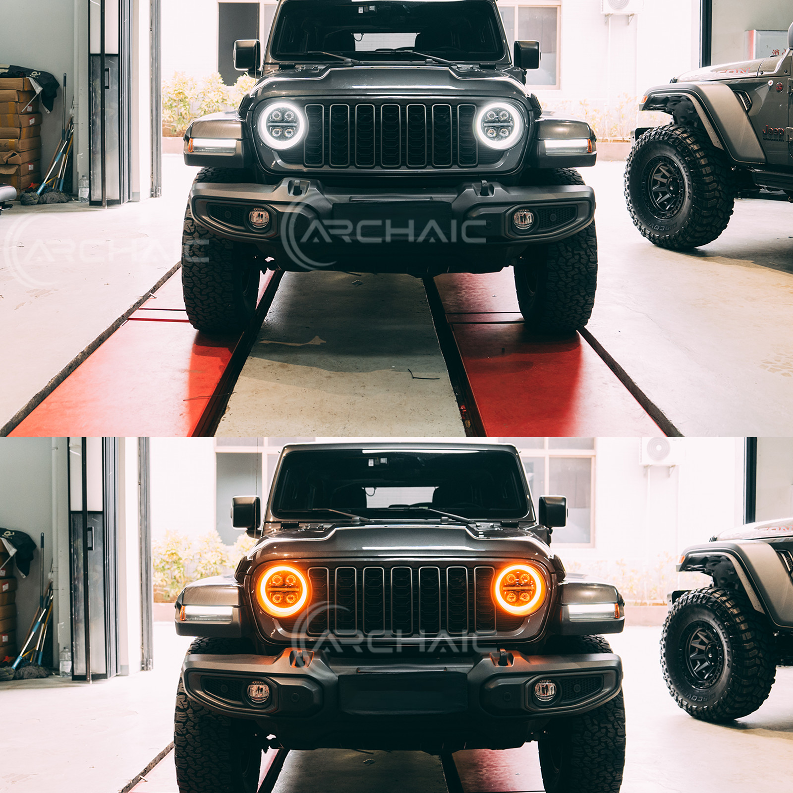 Amber/White DRL Headlight For 2018-26 Jeep Wrangler JL JLU& 2020-25 Gladiator JT Amber/White DRL Headlight For 2018-26 Jeep Wrangler JL JLU& 2020-25 Gladiator JT