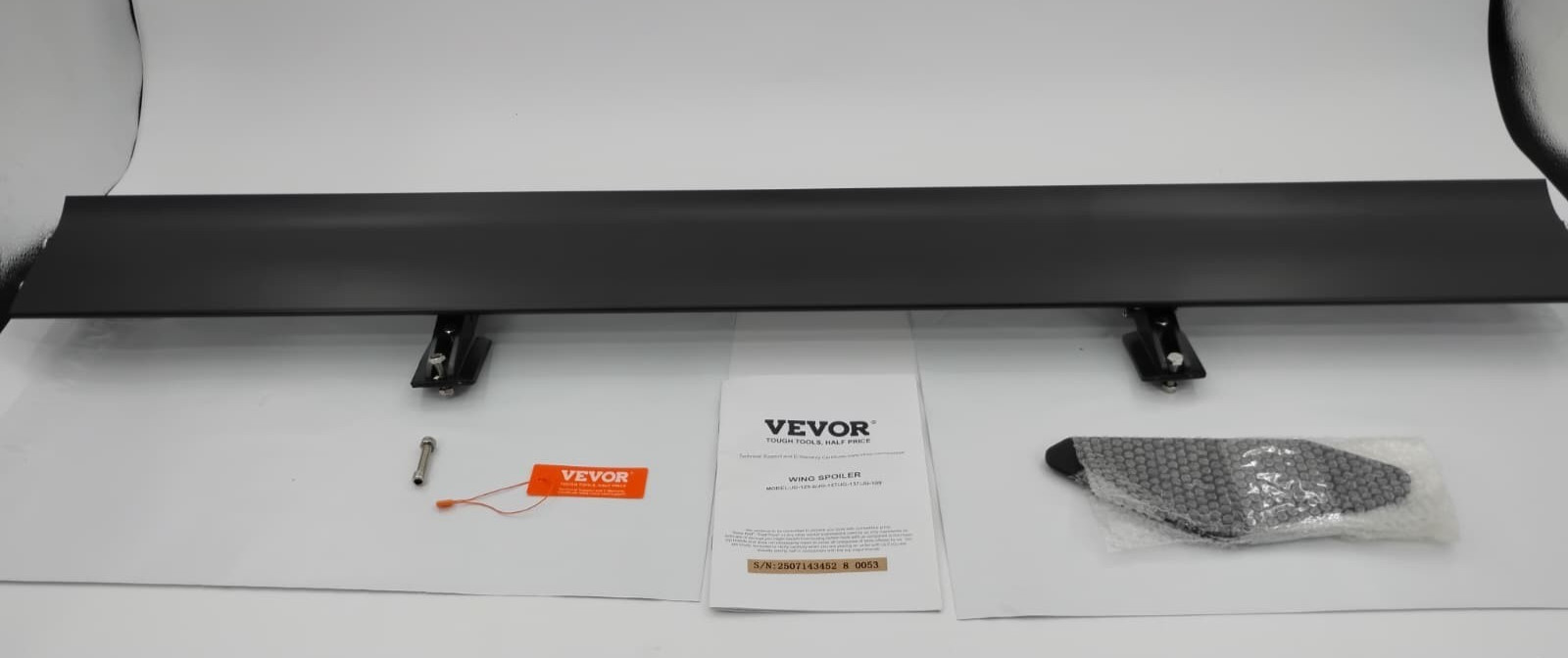 VEVOR 43.3” Universal GT Wing Car Spoiler Aluminum Single Deck Matte Black
