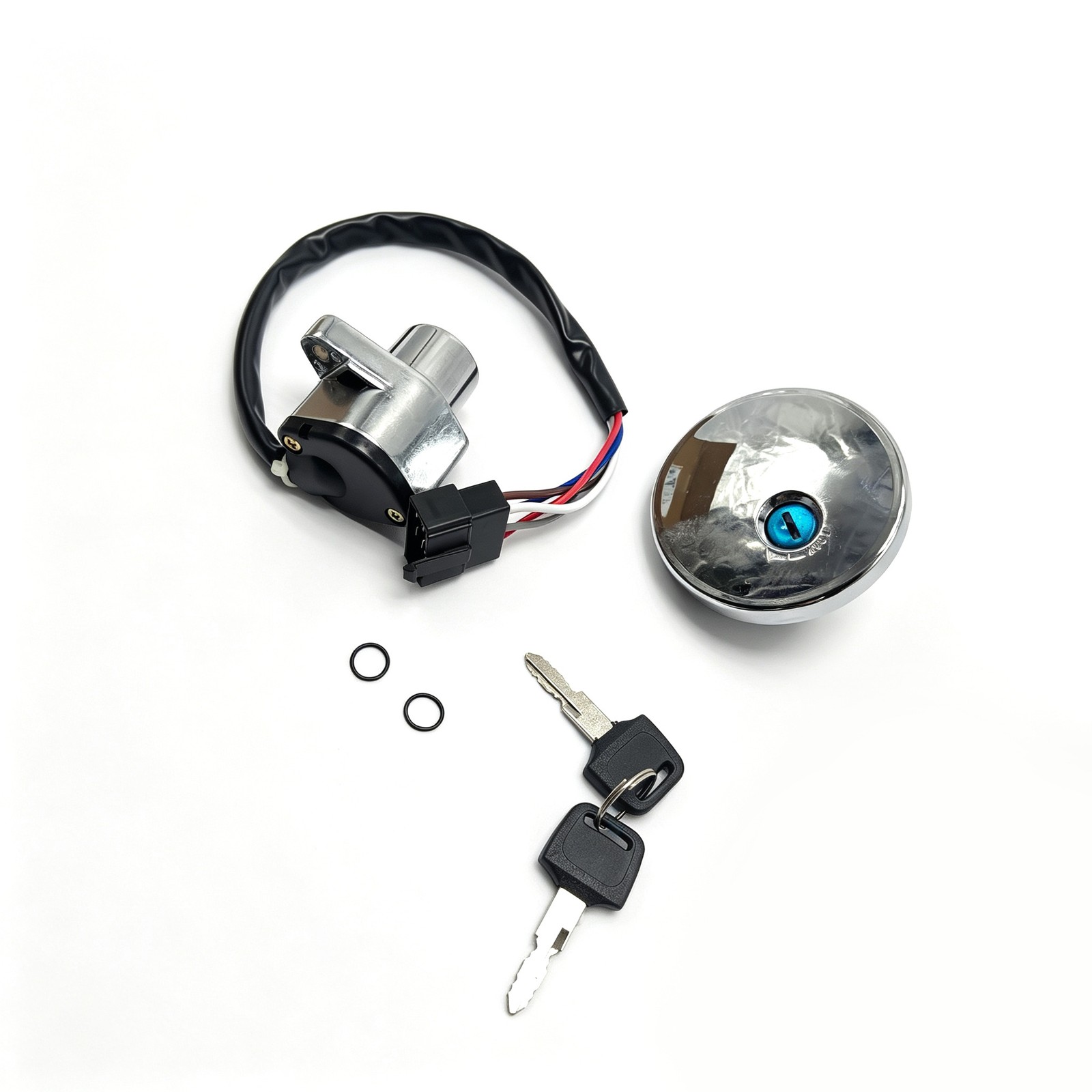 Ignition Switch Fuel Gas Cap Keys Set Fit Kawasaki Vulcan 400 800 Vulcan 500 LTD