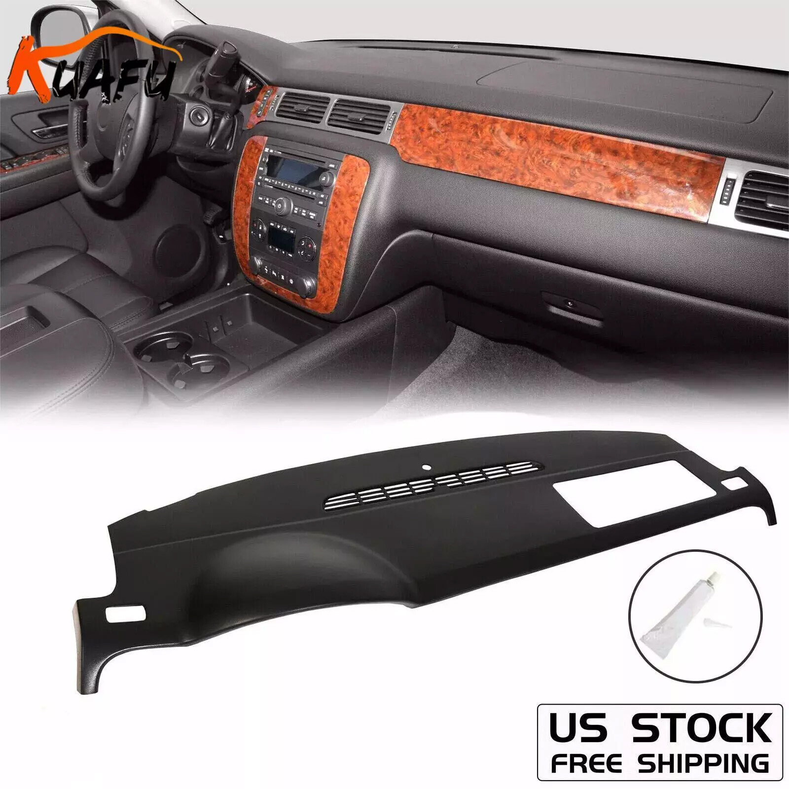 HARD DASHBOARD Dash Cover Cap Black For 2007-2014 Avalanche Suburban Tahoe Yukon