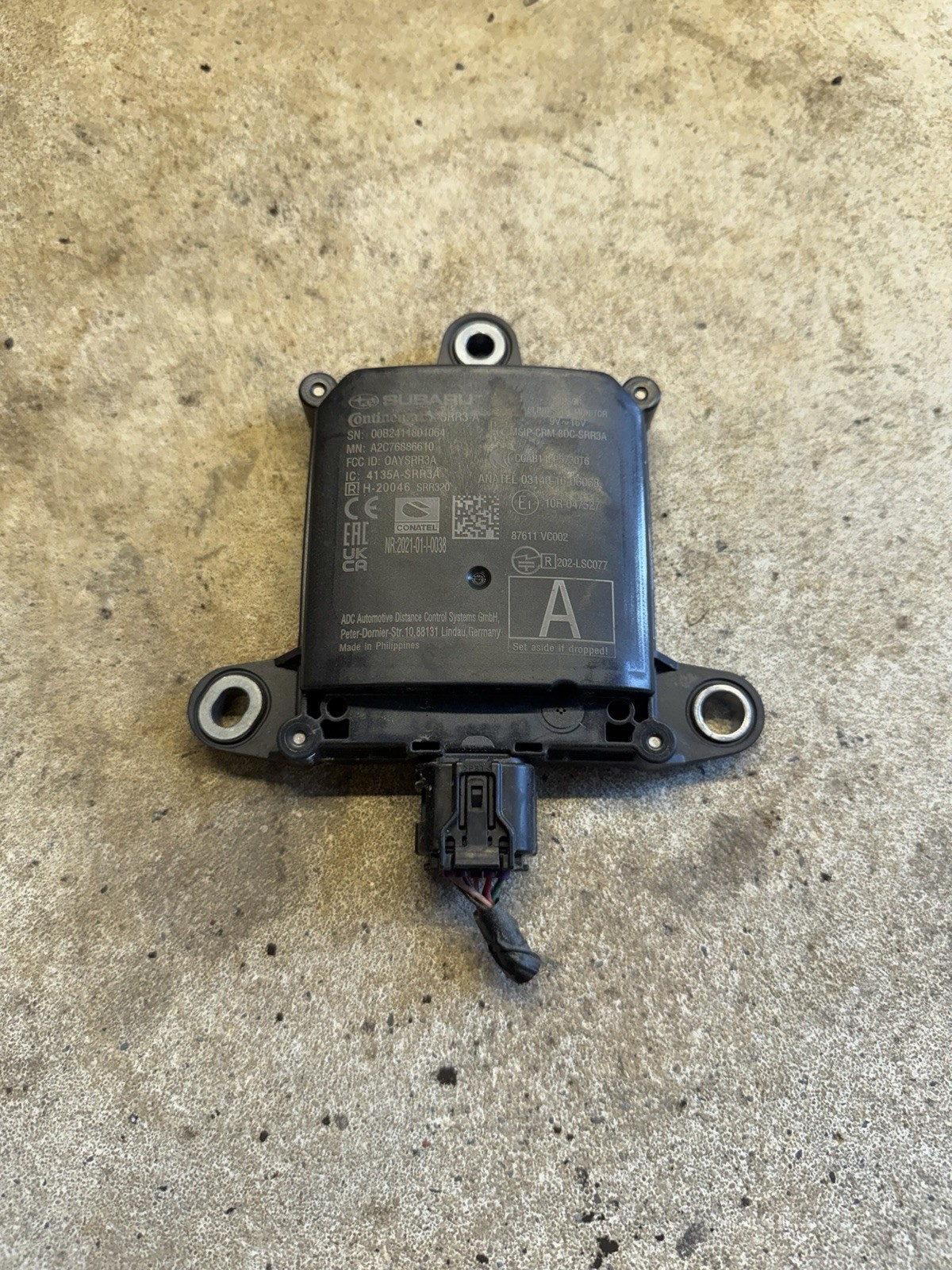 2020-2023 Subaru Crosstrek Rear Blind Spot Radar Sensor OEM 87611-VC002 2020-2023 Subaru Crosstrek Rear Blind Spot Radar Sensor OEM 87611-VC002