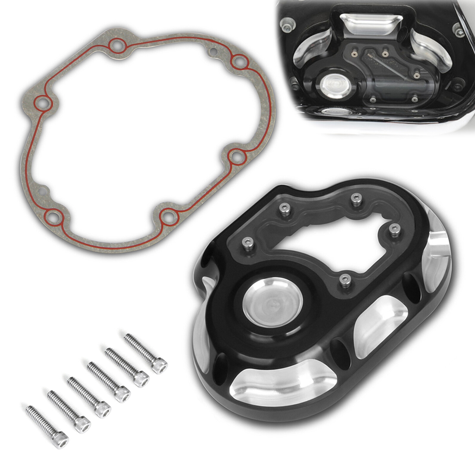 CNC Clarity Side Cable Clutch Cover for Harley Touring/Dyna/Softail (2007-2017)