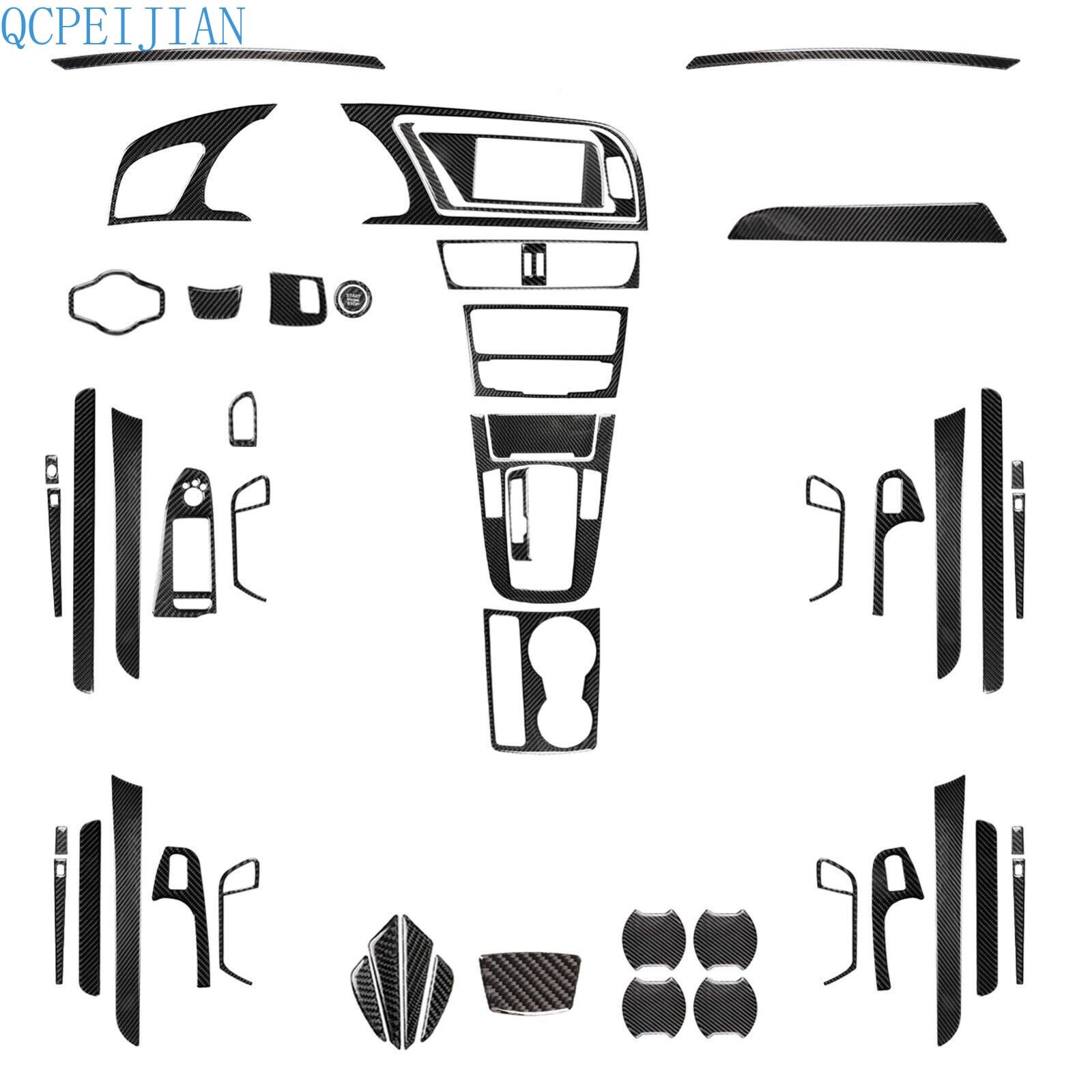 60Pcs Real Carbon Fiber Interior Full Kits Cover Trim For Audi A4L B8 A5 2009-16 60Pcs Real Carbon Fiber Interior Full Kits Cover Trim For Audi A4L B8 A5 2009-16