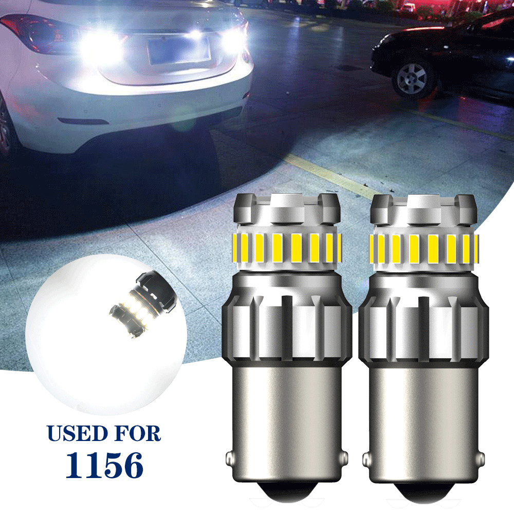 AUXITO BA15S 7506 LED Turn Signal Light White Canbus No Hyper Flash Error Free