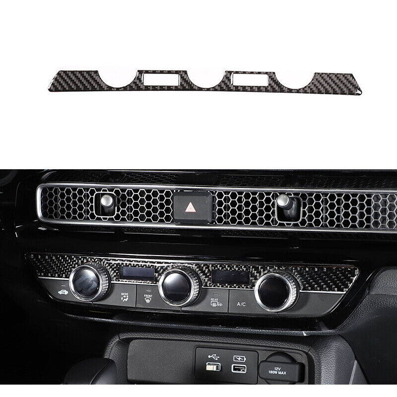 Real Carbon Fiber A/C Air Condition panel  Trim Cover For Honda Civic 2022+