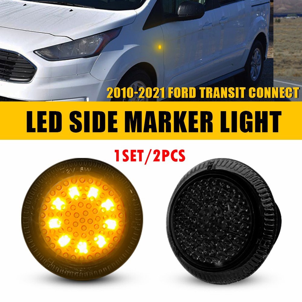 1-10X Lens LED Side Marker Lights 9T1Z13K376A for 2010-2021 Ford Transit Connect