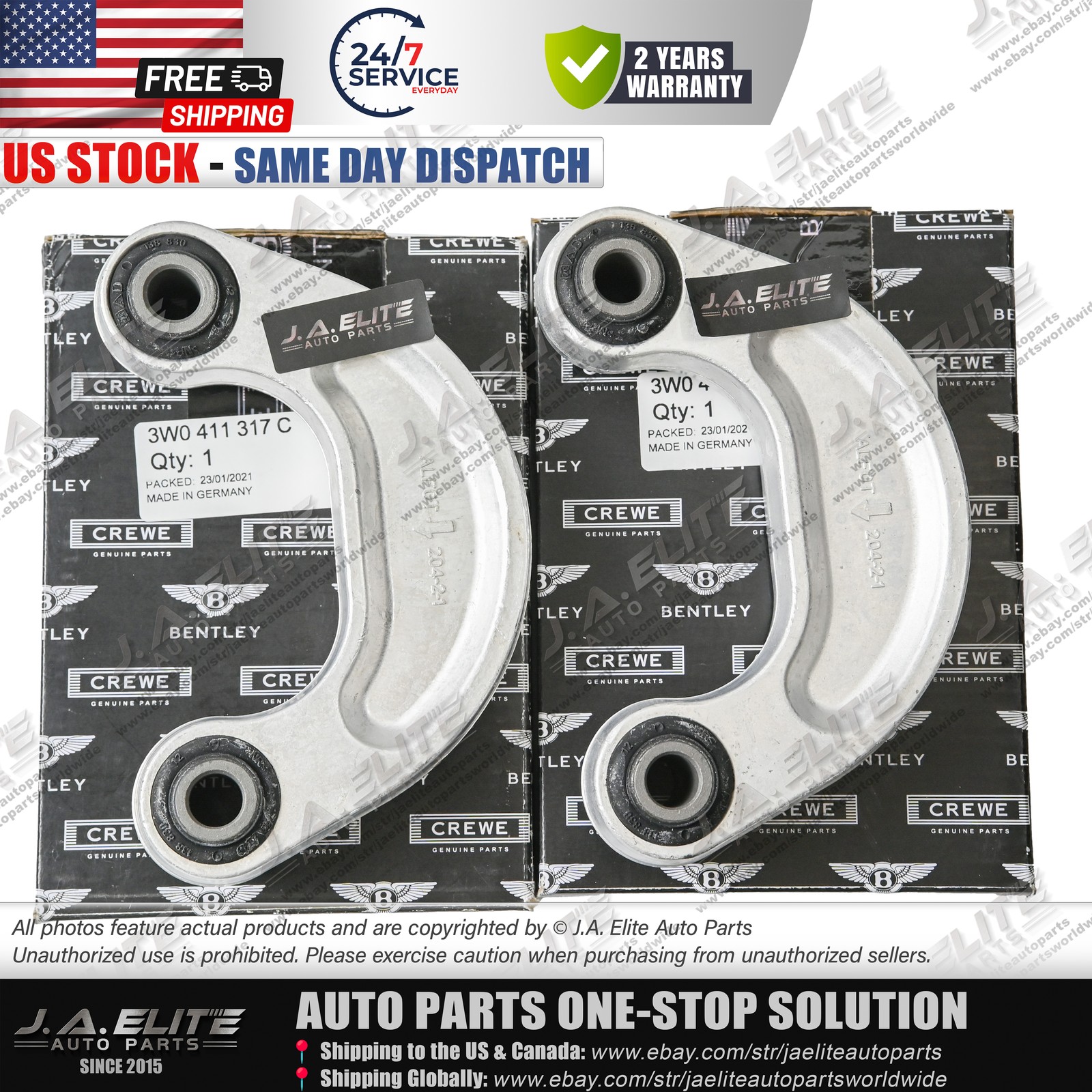 Genuine Front Sway Bar Link set fits Bentley Continental Flying Spur 3W0411317C Genuine Front Sway Bar Link set fits Bentley Continental Flying Spur 3W0411317C