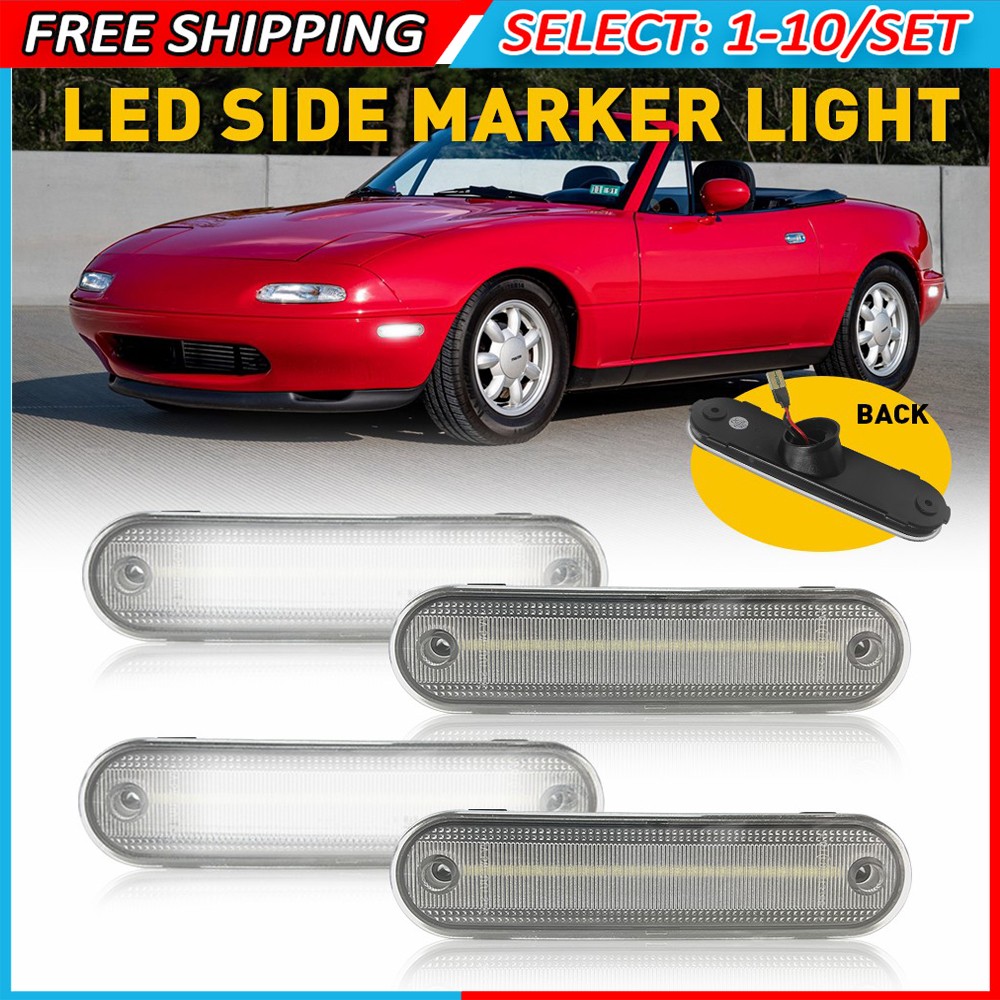 4-40x LED Side Marker Light Indicator Lamp Clear Lens FOR MAZDA MX-5 MIATA 90-05