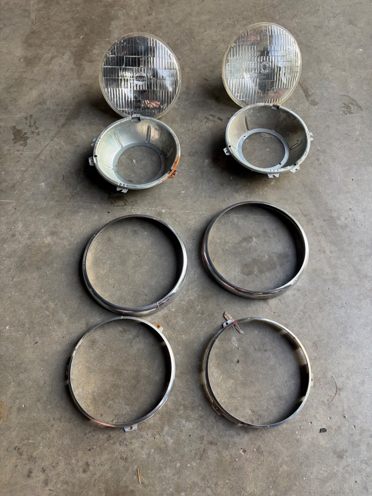 Vintage Pair MG MGB Austin Healey Triumph Headlight Bezels   O