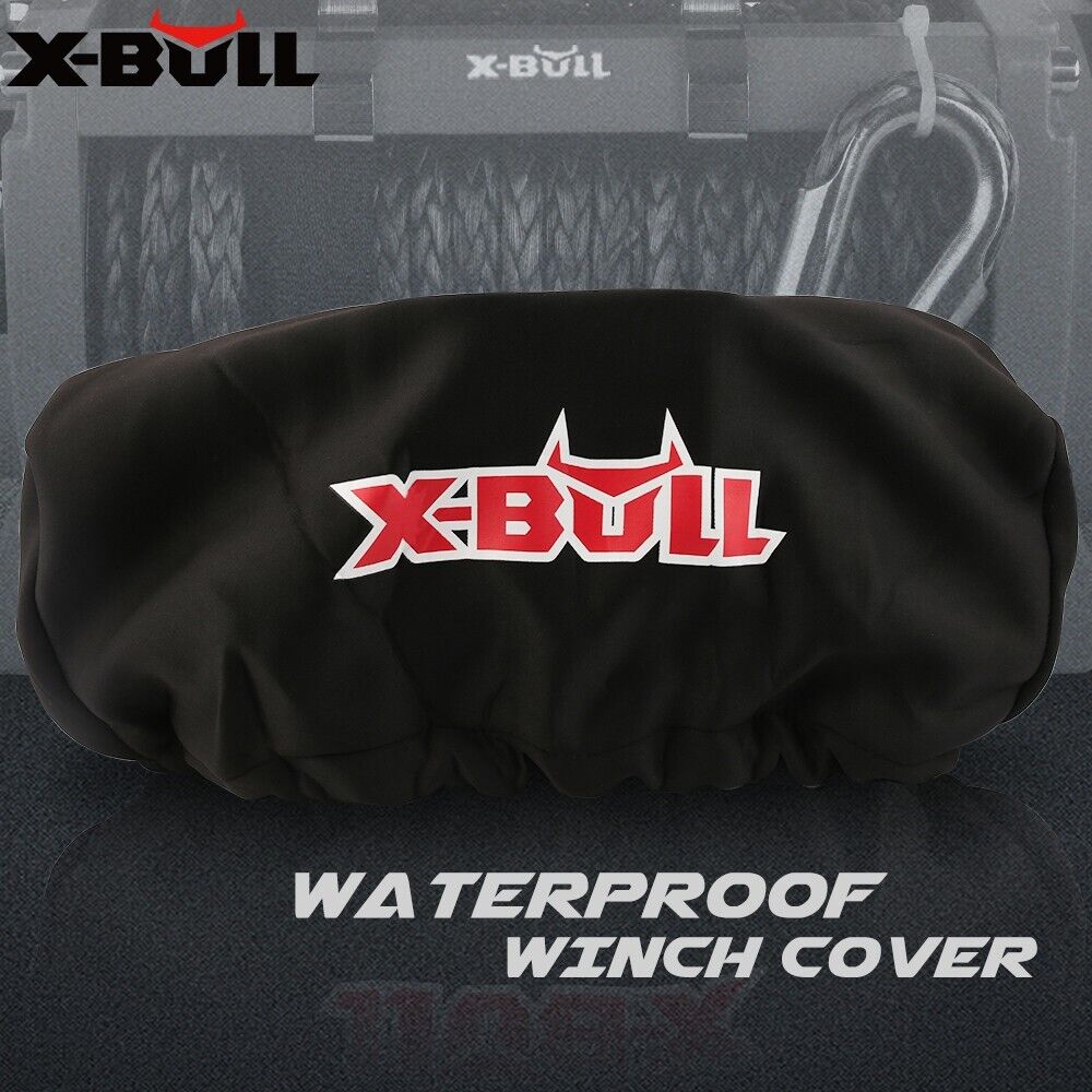 X-BULL Waterproof Winch Cover Luminous Black Soft Dust Fit 9500-13000LBS Winch
