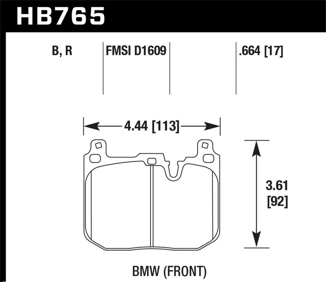 Hawk HP Plus Disc Brake Pad Fits 2014 BMW 328d xDrive