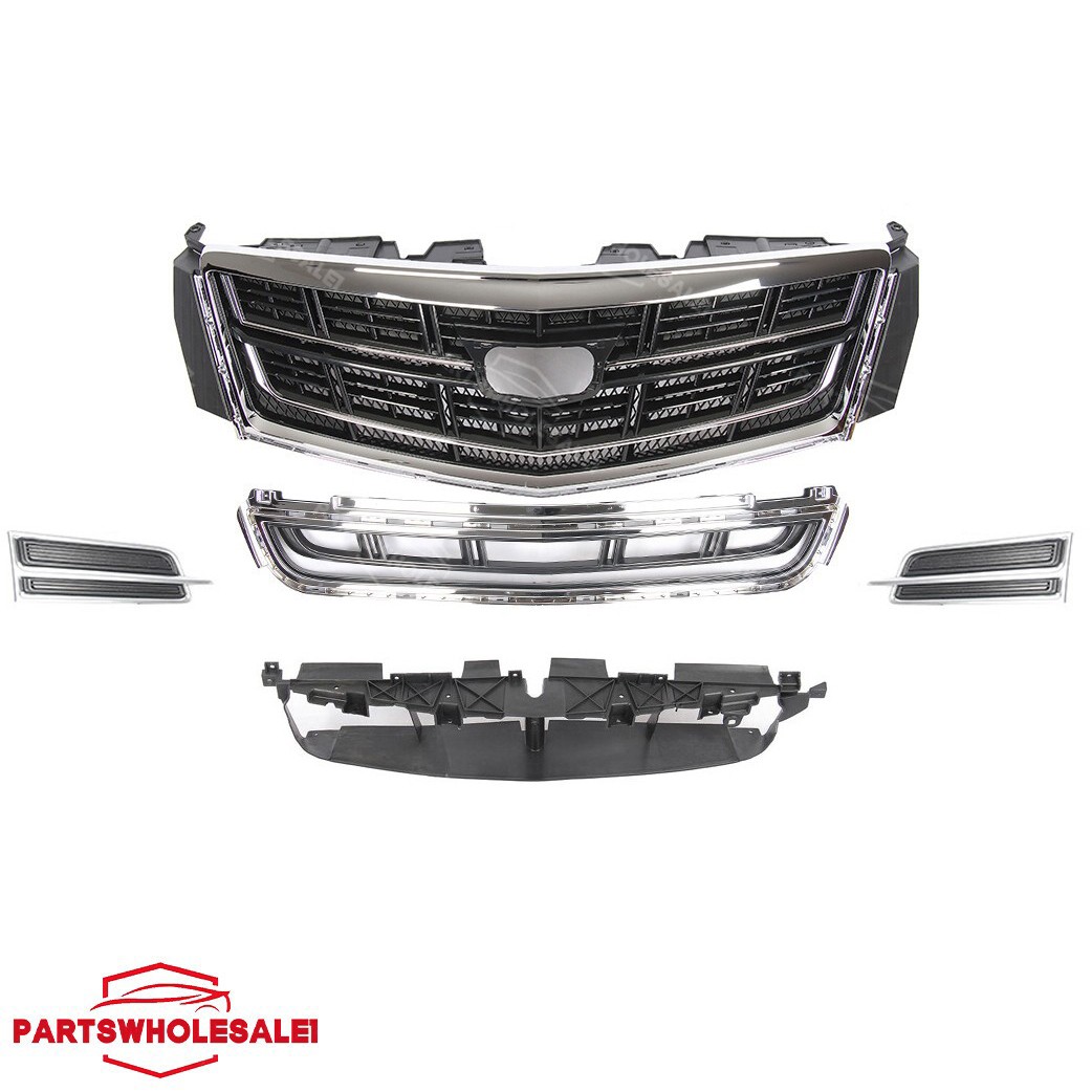 Front Grille/Bumper Bracket/Fog Light Cover Set 5Pcs For Cadillac XTS 2016-2017