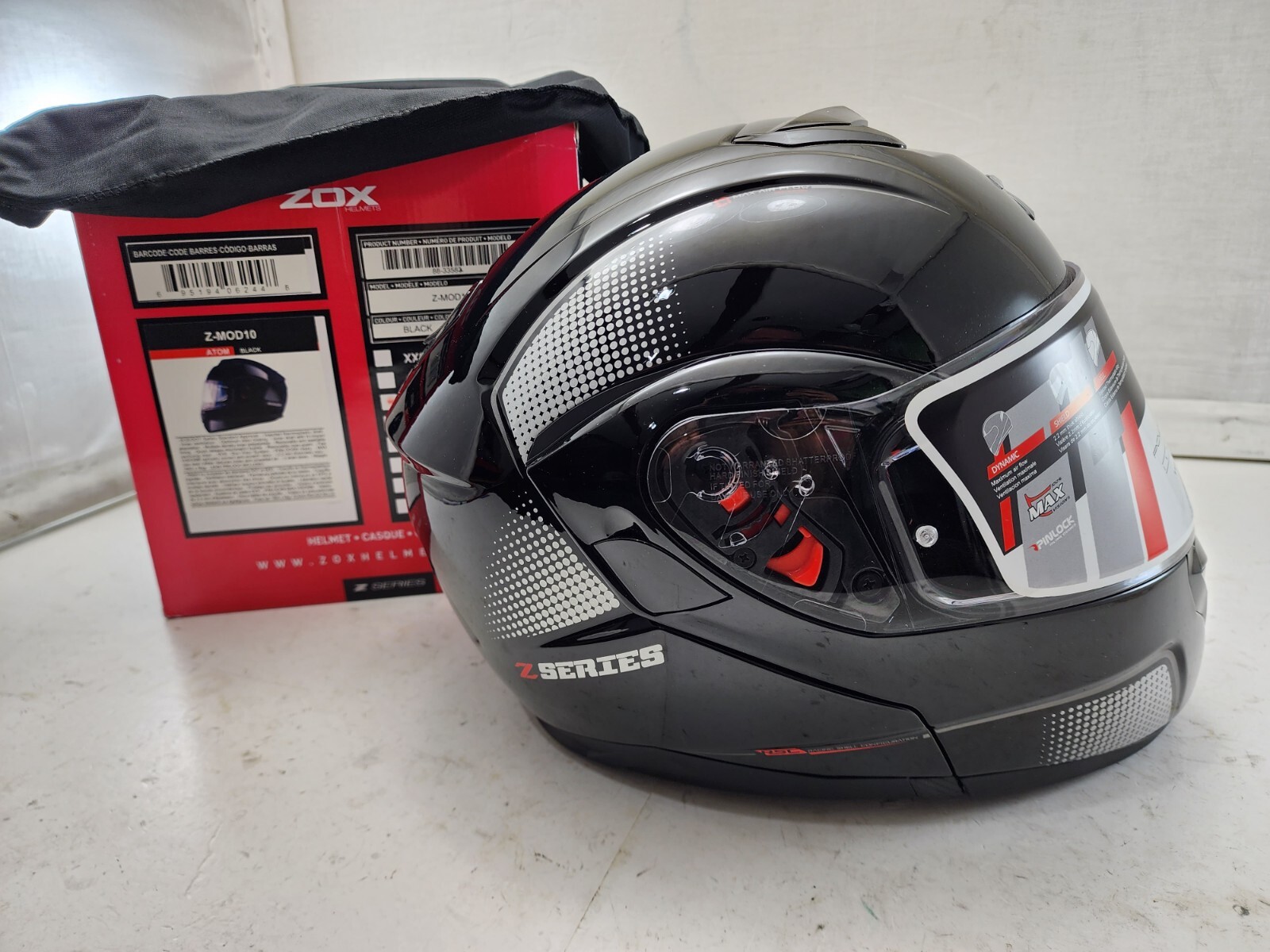 ZOX Z-MOD10 Atom Modular Motorcycle Helmet - Gloss Black - Size S - *NEW*