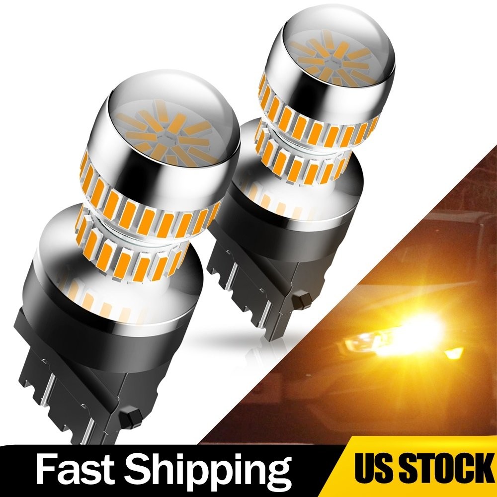 2/4X Amber Yellow 3157 3056 3156 4057 4157 LED Turn Signal Parking Light Bulbs