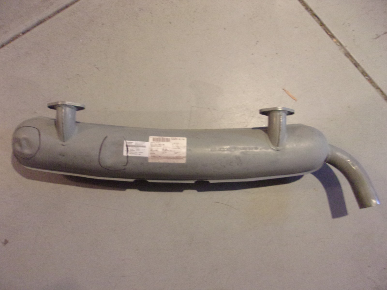 1963-1976 PORSCHE 911 F EXHAUST MUFFLER 911 111 025 05 NEW SHIPPING DENTS