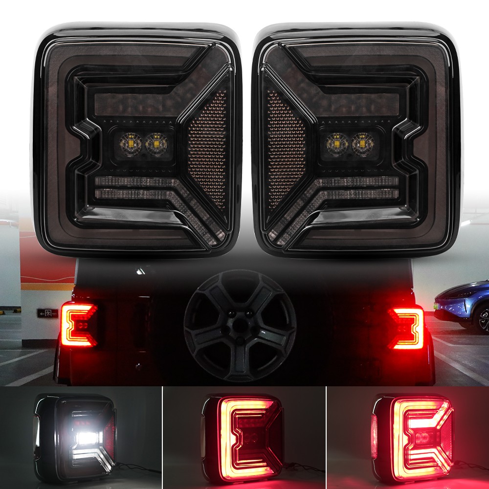 Newest Pair Led Tail Lights Stop Running Lamps for Jeep Wrangler JL JLU 2018-26