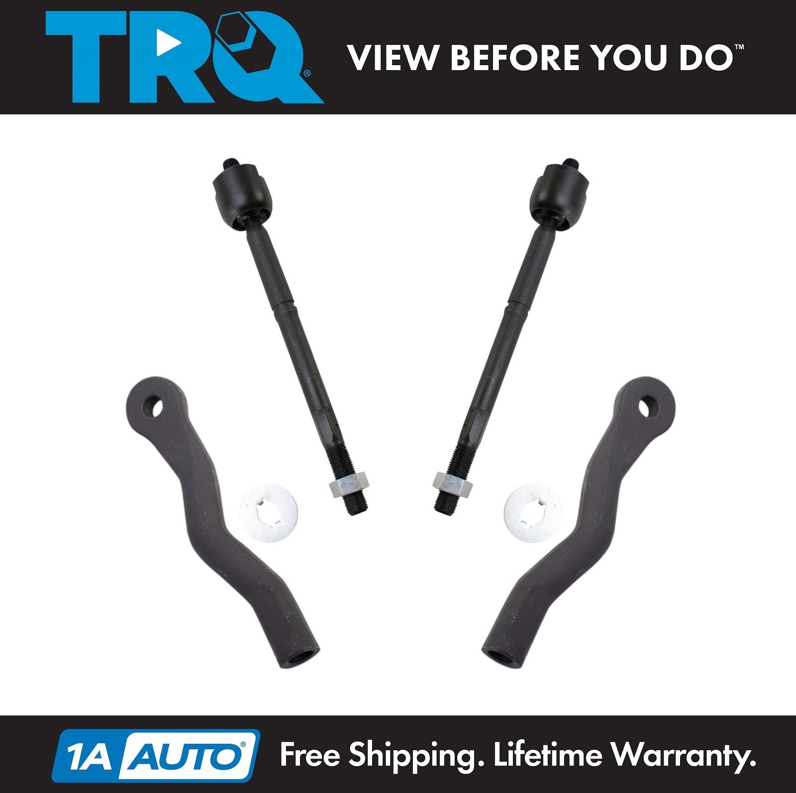 TRQ 4pc Inner & Outer Tie Rod End Set for Lexus GS350 GS460 IS250 IS350 RWD