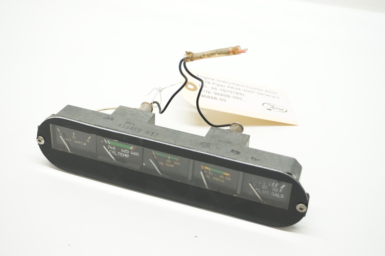 Piper Seneca II PA-34-200 Engine Instrument Cluster Assembly, P/N: 96898-005 Piper Seneca II PA-34-200 Engine Instrument Cluster Assembly, P/N: 96898-005