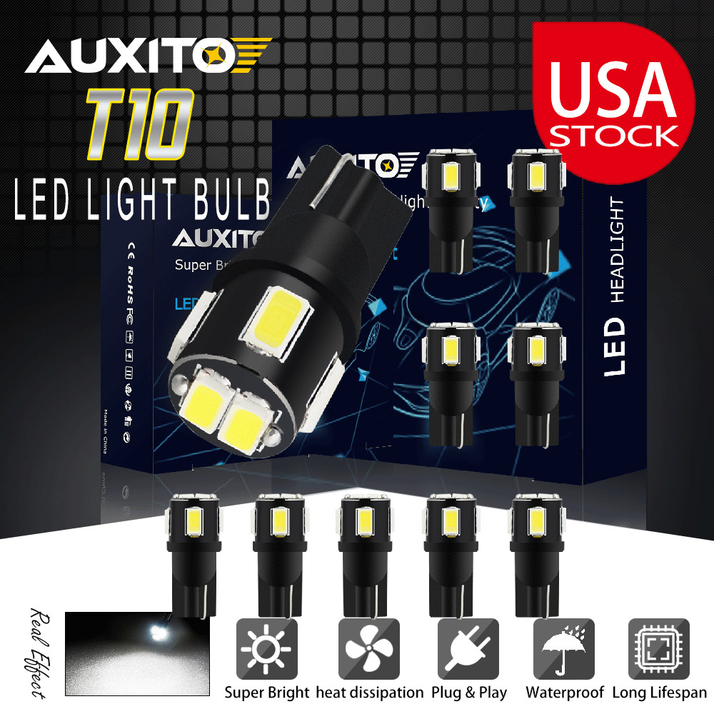 10PCS T10 LED License Plate Light Bulbs 6000K Bright White 168 2825 194 158 192 10PCS T10 LED License Plate Light Bulbs 6000K Bright White 168 2825 194 158 192