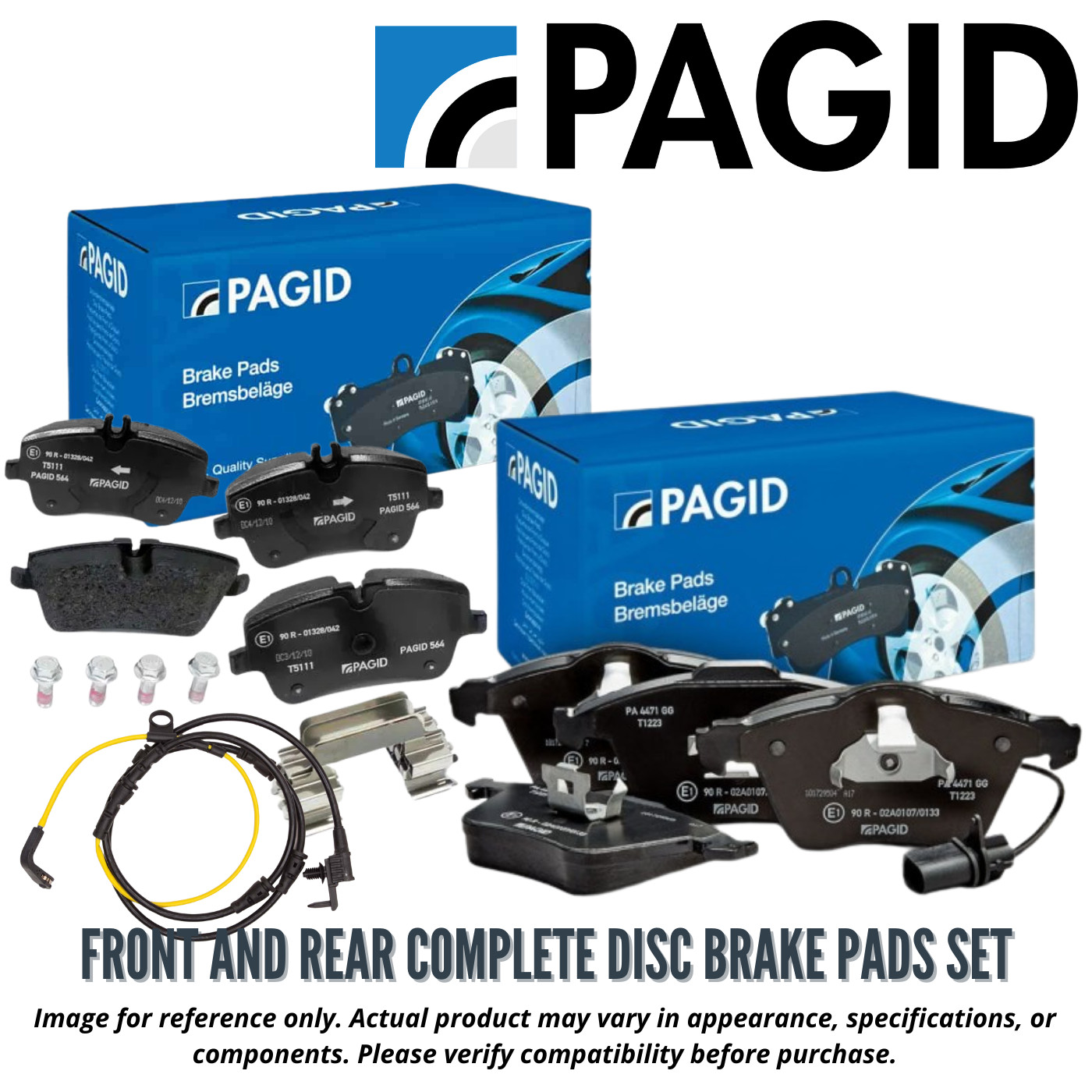 Pagid Front & Rear Brake Pads and Sensors Kit For Cayenne GTS Turbo S VW Touareg