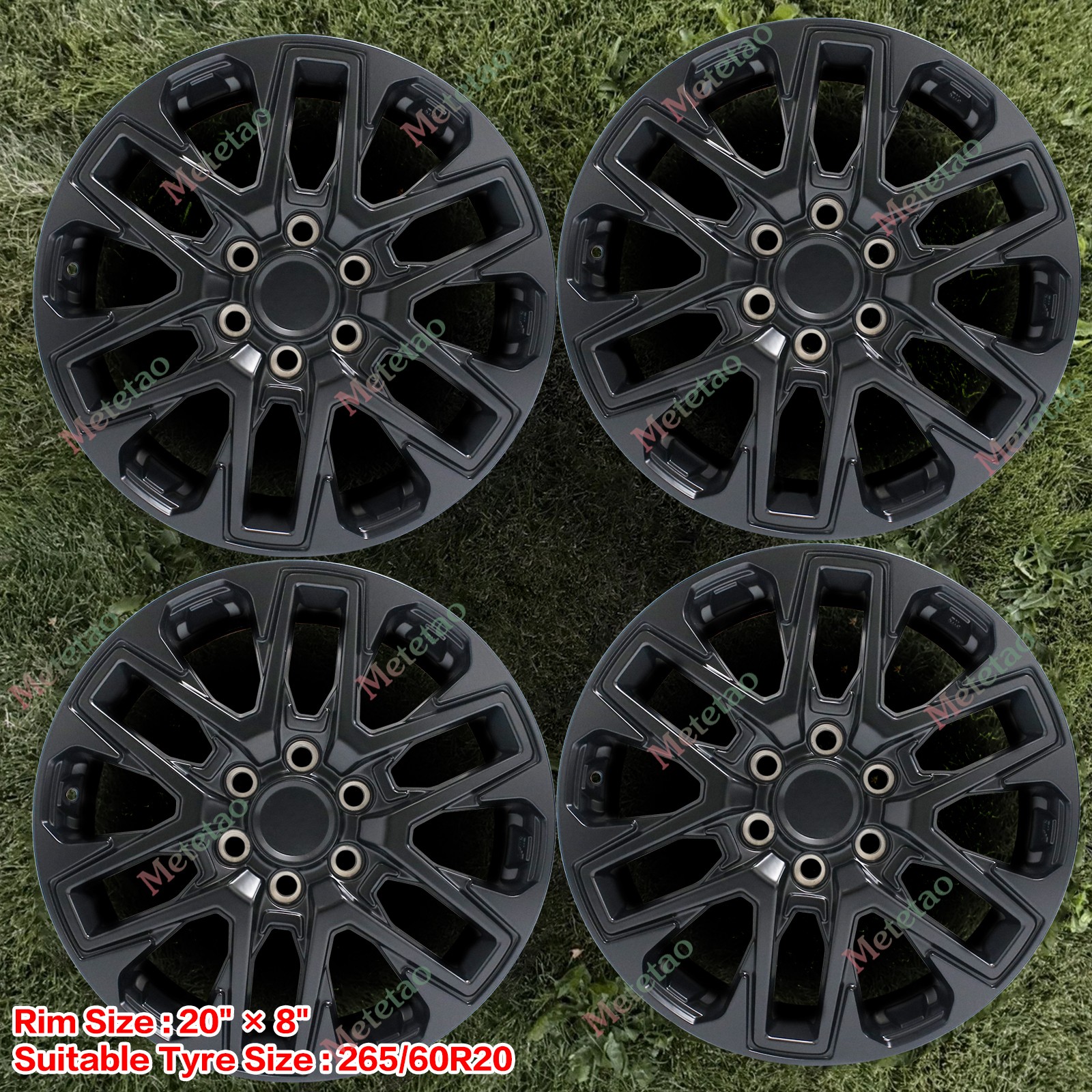 4pcs 20x8 Wheel Rim For Toyota Black Sequoia 2023-2025 Tundra 2022-2025 75276A
