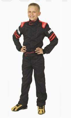 Simpson Racing LY23071 Legend II (SFI-1) Racing Suit - Youth XS - Black/Red