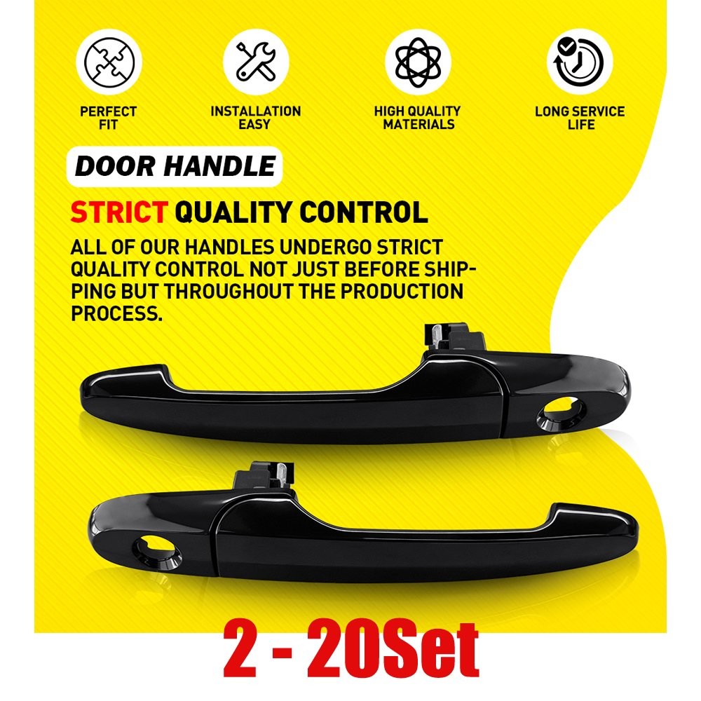 2-20X Exterior Door Handle Black Front Left&Right Fit 2005-2009 Pontiac Solstice