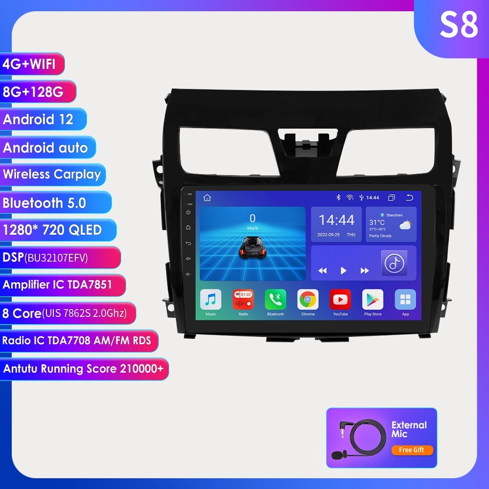 8GB+128GB For Nissan Altima 2013-2018 Android Car Stereo Radio GPS 8Core Carplay