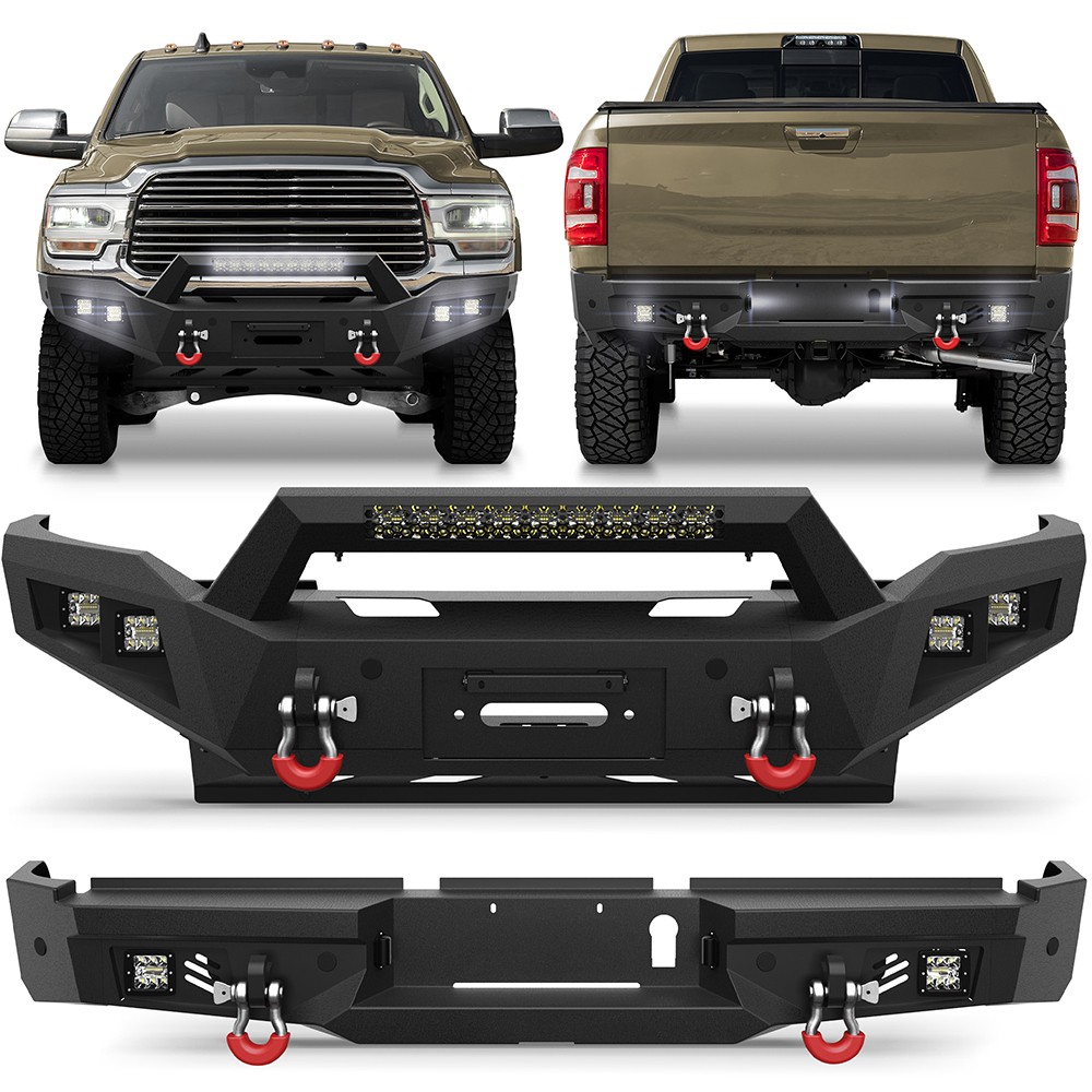 Front/Rear Bumper For 2019-2026 Ram 2500/3500 with Winch Plate & Sensor Holes
